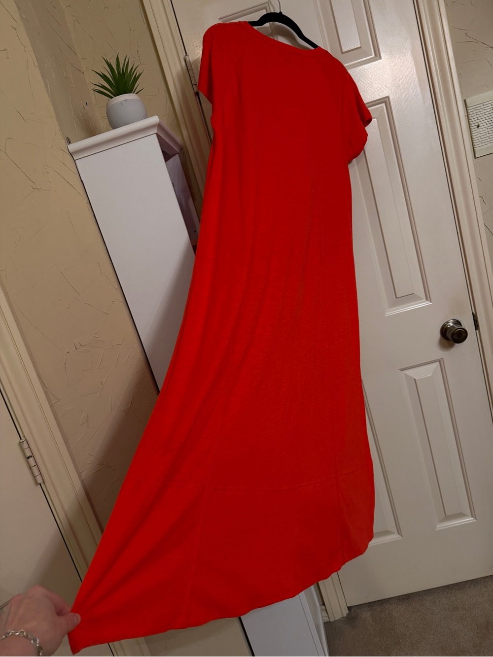 ME+EM Cotton Slub Jersey Midi Swing Dress Tulip Red 8 - Picture 13 of 16
